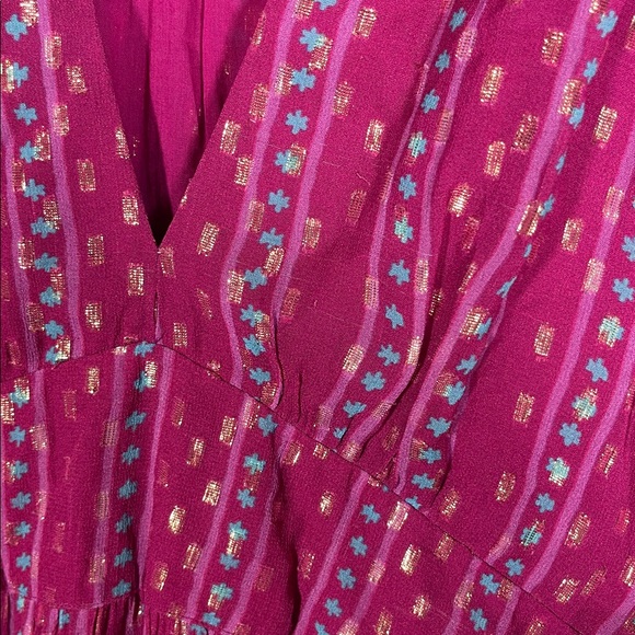 OLIPHANT WOMENS TIE BACK MAXI DRESS MAGENTA PURPLE LARGE - Picture 8 of 10